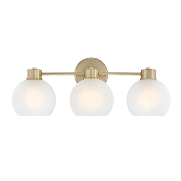 Westinghouse Fixture Wall 60W 3-Light Dorney Champagne Brass Frosted Glassobe Glass 6127700 - main